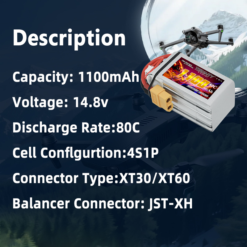 TERANTY 4S 1100mAh 80C/160C Li – обзор и цена Drone Racing Battery