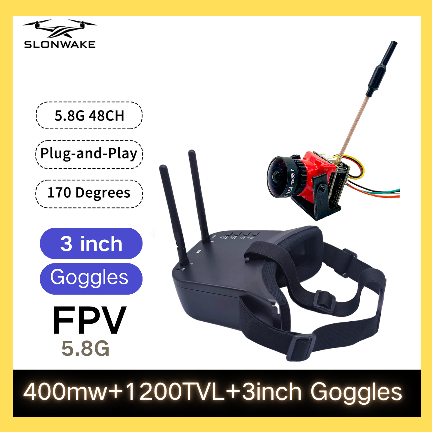 SLONWAKE 5.8G 48CH FPV 400mw V – обзор и цена Drone Racing Vtx