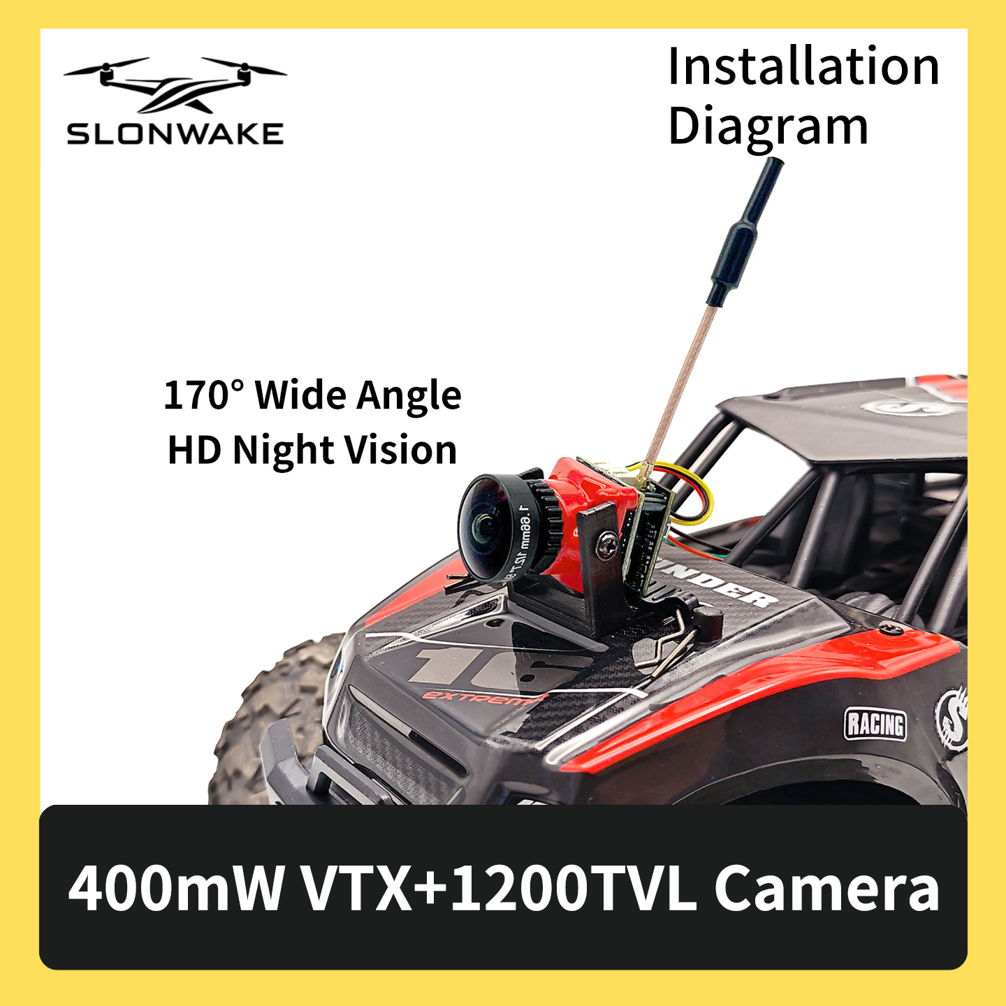 SLONWAKE 5.8G 48CH FPV 400mw V – обзор и цена Drone Racing Vtx